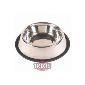 Trixie Edelstahlnapf mit Gummiring - 0,45 l