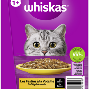 Whiskas 1+ Geflügel Auswahl Sauce 24x85gP