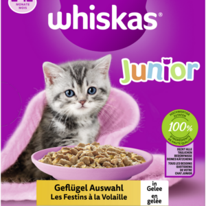 Whiskas Jun. Geflügel  Auswahl Gelee 12x85gP